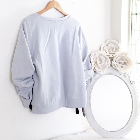 Halogen Blue Drawstring Rouched Sleeves Pullover - Picture 3 of 8